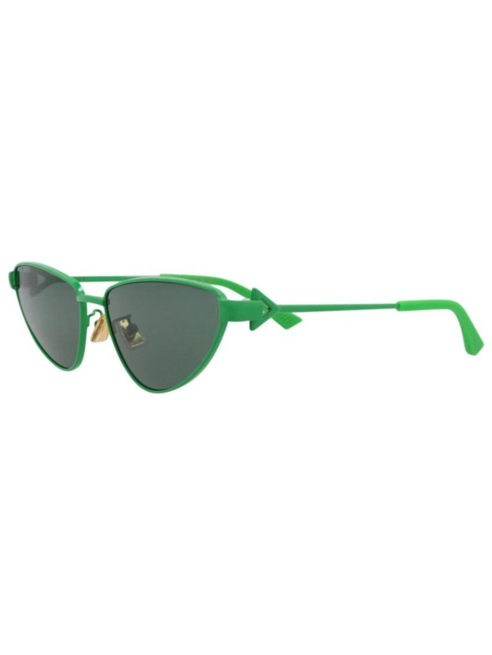 New Bottega Veneta Women's Sunglasses Cat Eye Metal Frame Green Green Green